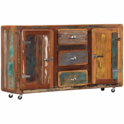 Avec un design rustique et tendance, ce buffet en bois de récupération massif ajoutera une touche décorative et pratique à vo ...