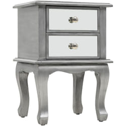 Helloshop26 - Table de nuit chevet commode armoire meuble chambre miroir mdf et verre 34 5 x 30 x 50 cm
