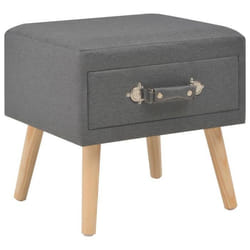 Table de nuit chevet commode armoire meuble chambre gris fonce 40x35x40 cm tissu