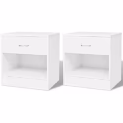 Ces 2 armoires de chevet, chacune avec 1 tiroir et un design simple et élégant, peuvent être utilisées comme tables de chevet ...