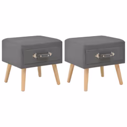 Table de nuit chevet commode armoire meuble chambre 2 pcs gris fonce 40x35x40 cm tissu