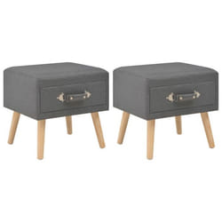 Table de nuit chevet commode armoire meuble chambre 2 pcs gris fonce 40x35x40 cm tissu