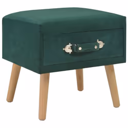Table de nuit chevet commode armoire meuble chambre vert 40x35x40 cm velours
