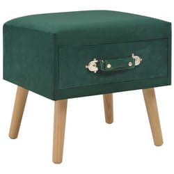 Table de nuit chevet commode armoire meuble chambre vert 40x35x40 cm velours