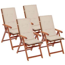 Décoshop26 - Lot de 4 coussins de chaise de jardin en tissu crème 120x50x3 cm DEC021547