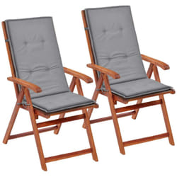 Lot de 2 coussins de chaise de jardin en tissu gris 120x50x3 cm DEC021544