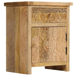 Table de nuit chevet commode armoire meuble chambre bois de manguier massif 40 x 30 x 50 cm