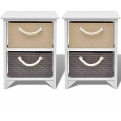 Table de nuit chevet commode armoire meuble chambre 2 pcs bois