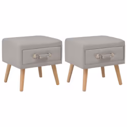 Table de nuit chevet commode armoire meuble chambre 2 pieces gris 40x35x40 cm tissu
