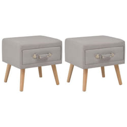 Table de nuit chevet commode armoire meuble chambre 2 pieces gris 40x35x40 cm tissu