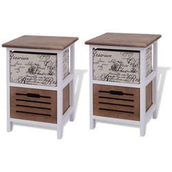 Table de nuit chevet commode armoire meuble chambre 2 pcs en bois