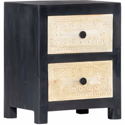 Apportez le luxe d'un motif sculpté à la main à votre intérieur avec notre élégante table de chevet ! Fabriquée en bois massi ...