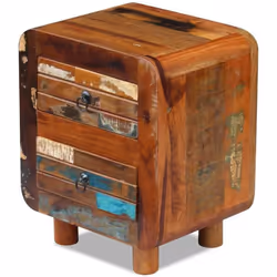 Table de nuit chevet commode armoire meuble chambre bois de recuperation massif 43 x 33 x 51 cm