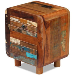 Table de nuit chevet commode armoire meuble chambre bois de recuperation massif 43 x 33 x 51 cm