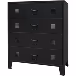 Notre commode à tiroirs ajoutera une touche pratique et décorative à votre intérieur grâce à son style industriel et décontra ...