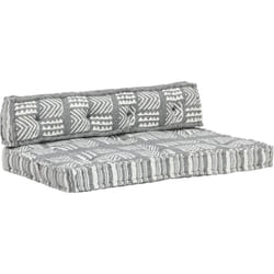 Coussin de canapé-palette 100 % coton gris patchwork 120 x 80 x 39 cm DEC021314