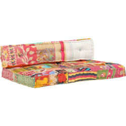 Décoshop26 - Coussin de canapé-palette 100 % coton 120 x 80 x 39 cm multicolore patchwork DEC021313
