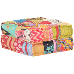 Coussin de sol pouf repose-pieds 60x70x36 cm en tissu patchwork DEC021303