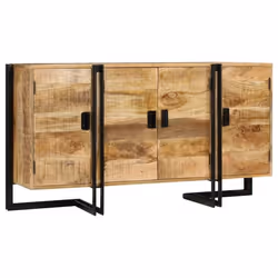 Buffet bahut armoire console meuble de rangement bois de manguier massif 150 cm