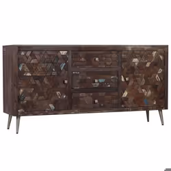 Buffet bahut armoire console meuble de rangement bois de recuperation solide 160 cm