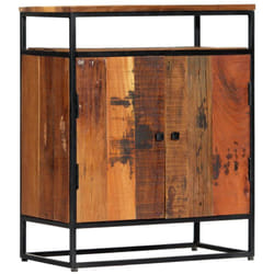 Buffet bahut armoire console meuble de rangement latérale 76 cm bois récupération massif et acier