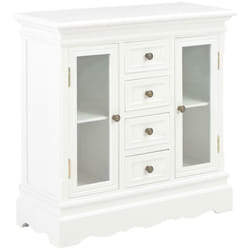 Buffet bahut armoire console meuble de rangement blanc 70 cm bois de pin massif