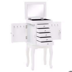 Buffet bahut armoire console meuble de rangement a bijoux sur pieds blanc