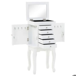 Buffet bahut armoire console meuble de rangement a bijoux sur pieds blanc