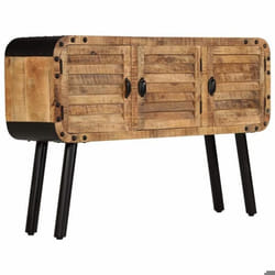 Buffet haut - Helloshop26 - Meuble de séjour - Bois massif - Noir - Laqué