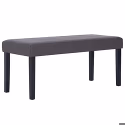 Banquette pouf tabouret meuble banc 106 cm gris synthetique