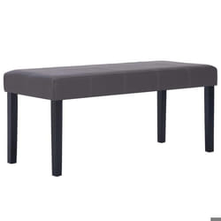 Banquette pouf tabouret meuble banc 106 cm gris synthetique