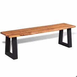 Banquette pouf tabouret meuble banc en bois d acacia massif 145 cm