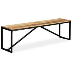 Banquette pouf tabouret meuble banc bois de manguier massif 160 cm