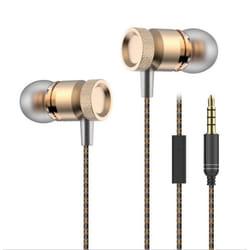 Ecouteurs Metal pour IPHONE 12 Pro Max avec Micro Kit Main Libre INTRA-AURICULAIRE Casque Universel Jack (OR)