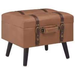 Banquette pouf tabouret meuble tabouret de rangement 40 cm marron synthetique