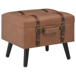 Banquette pouf tabouret meuble tabouret de rangement 40 cm marron synthetique