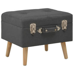 Banquette pouf tabouret meuble tabouret de rangement 40 cm gris fonce tissu
