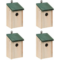 Décoshop26 - Nichoir oiseaux pour extérieur 4 pièces en bois 12x12x22 cm DEC020829