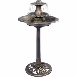 Ce bain pour oiseaux, joliment décoré avec fontaine, est un véritable accroche-regard pour votre jardin, balcon, terrasse etc ...