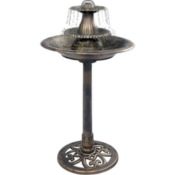 Décoshop26 - Décoration jardin baignoire mangeoire pour oiseaux avec fontaine Bronze 50x91 cm Plastique DEC020806