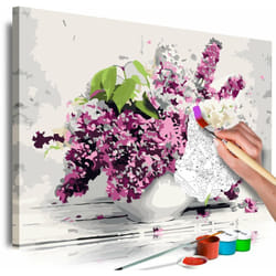 Tableau à peindre soi-même peinture par numéros motif Vase et fleurs 60x40 cm TPN110159