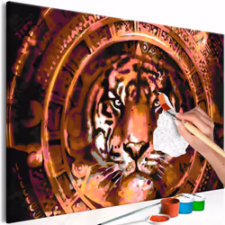 Peinture par numéros motif Tigre et ornements 60x40 cm Le tableau à peindre par soi-même est une excellente idée cadeau pour  ...
