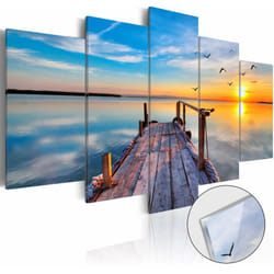 Tableaux en verre acrylique décoration murale motif Lac des souvenirs en 5 panneaux 100x50 cm TVA110112