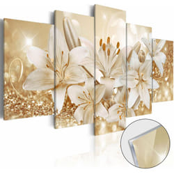 Tableaux en verre acrylique décoration murale motif Bouquet d'or 100x50 cm TVA110086