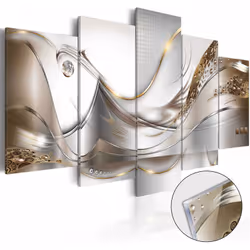 Tableaux en verre acrylique décoration murale motif Vol d'or en 5 panneaux Dimensions: 100x50 cm Dimensions par panneaux: 20x ...