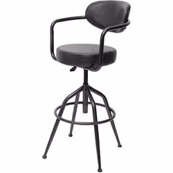 1x tabouret de bar pivotant style industriel réglable en hauteur gris vintage avec dossier Réglable en hauteur en continu Peu ...