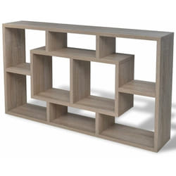 Étagère armoire meuble design murale avec 8 compartiments couleur en chêne