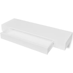 etagere armoire meuble design murale en mdf blanc avec 1 tiroir pour dvd/livres