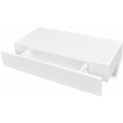 Helloshop26 - tagère design murale avec 1 tiroir mdf blanc rangement de livres