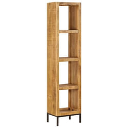 Bibliothèque - Design - Bois de manguier massif - 4 compartiments - 175 cm - Contemporain